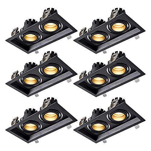 Spot LED encastrable double réglable à intensité variable kit conversion plafond lot 6