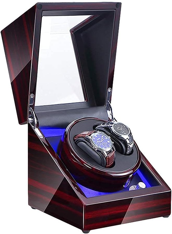 Automatic Watch Winder Automatic Double Watch Winder Box with LED Illumination Piano Paint Exterior Dual Power Supply 4 Rotation Modes