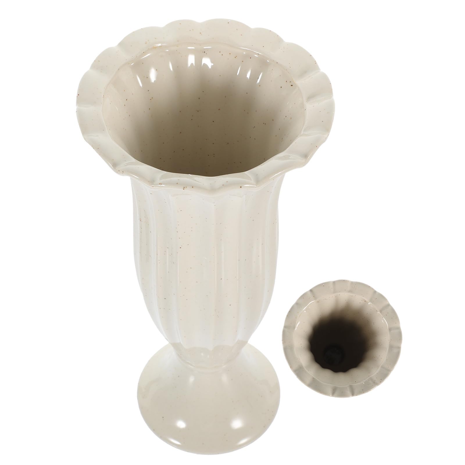 Vase pour cimetière élégant en céramique colonne stable