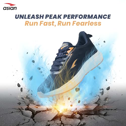 Image of ASIAN Raftaar-18 Sports Shoes for Men | Stylish Knit Mesh Shoes with Memory Foam | Responsive Sole Grip for Running, Gym, Training