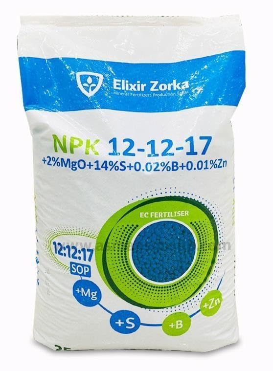 Elixir Zorka NPK Fertilizer No.1 choice in Middle East/Formula 12-12-17 Indoor and outdoor plants/Made in Europe .25kg