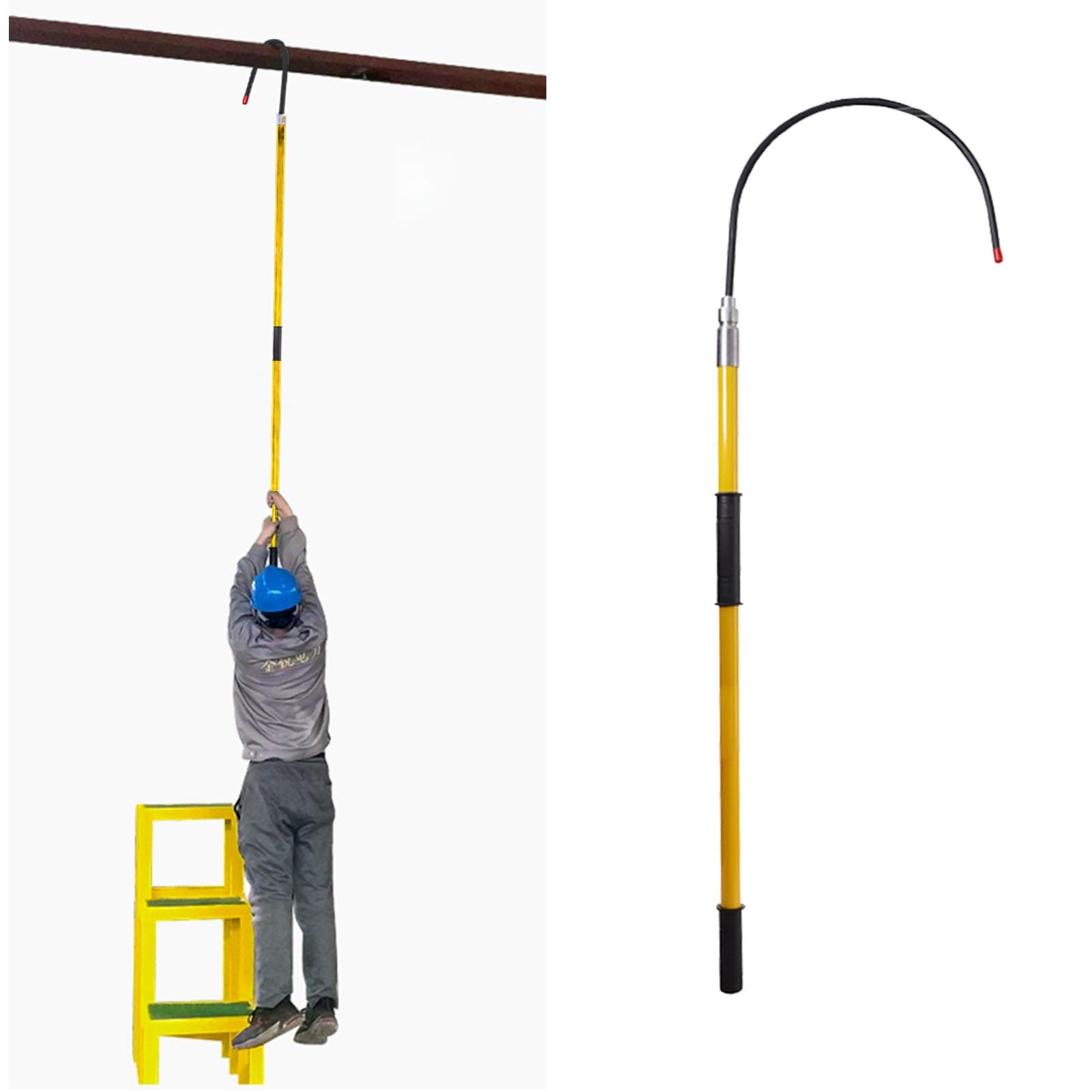 GTHTUHFD Rescue Hook, Heavy-Duty Insulated Power Tools, Insulated Fiberglass Emergency Rescue Pole, Rescue Pole For Electrical Safety Connections,Yellow-1.5m/4.9ft