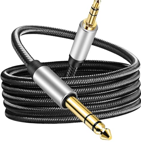 Vergoldetes 3,5 mm bis 6,5 mm großes dreipoliges Stereo Audiokabel Stecker auf Stecker Mixer-Gitarren-Audiokabel(Dual channel)