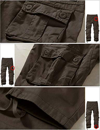 Image of Match Men's Wild Retro Multi-Pockets Utility Casual Cotton Cargo Trousers #3357