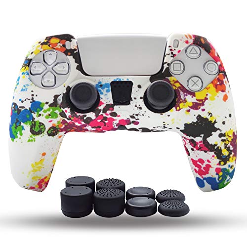 Preisvergleich Produktbild PS5 Controller Skin, Silikon-Griffe für PlayStation 5 PS Controller, rutschfeste Schutzhülle für Dual Sense 5 Controller (Farbeweiß) 8 Stück Pro Daumengriffe