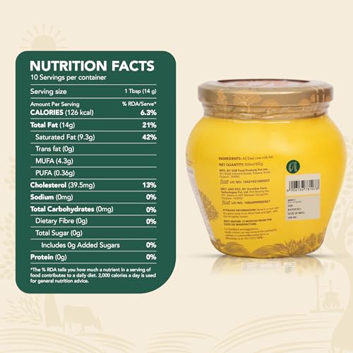 Image of Anveshan A2 Gir Cow Desi Ghee 500ML | Bilona Method | Curd-Churned & Cultured | Pure, Natural & Danedar | Lactose-Free, Gluten-Free | Grass-Fed | Lab Tested | Traditional Desi Ghee