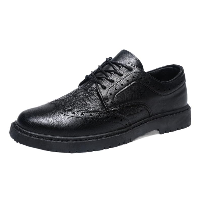 Mens Formal Oxford Shoes Lace Up Breathable Calfskin Leather Heel Non Slip Anti-Slip Low Top Rubber Sole Party Evening