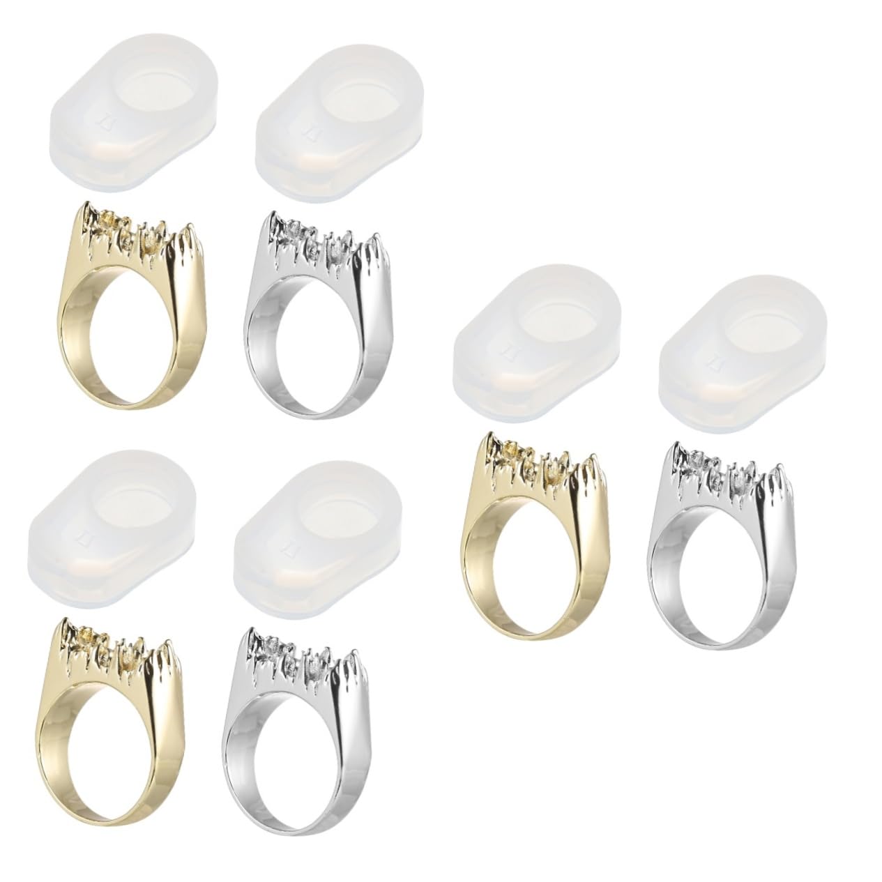 STOBOK 3sets Stampo Silicone Per Creazione Di Gioielli Mold Per Anelli Argento e Utensili Fai Te Per Artigianato Gioielli e Pulire