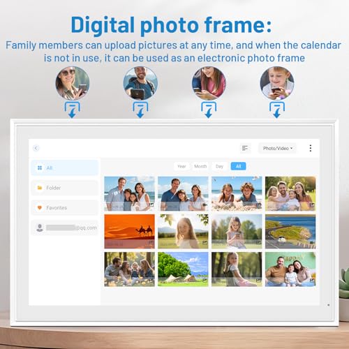 Image of Digital Calendar, 21.5 Inch Smart Wall Calendar & 2026 Planner & Chore Chart, Gifts for Women Men, Gifts for Mom Dad, Touchscreen Interactive Display, Wall Mount