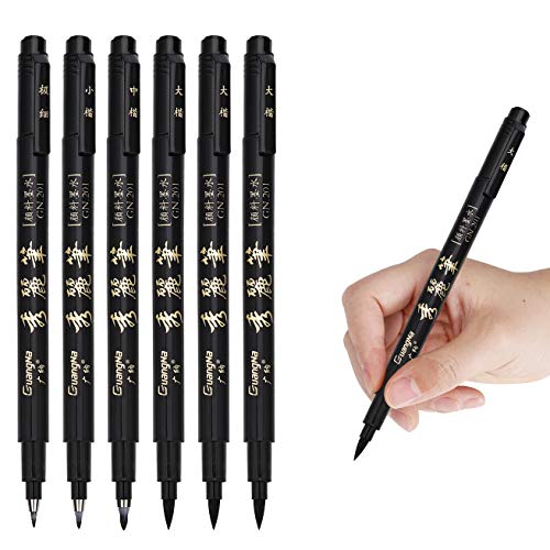 4 pezzi set di penne per calligrafia con scrte a mano nere disegno