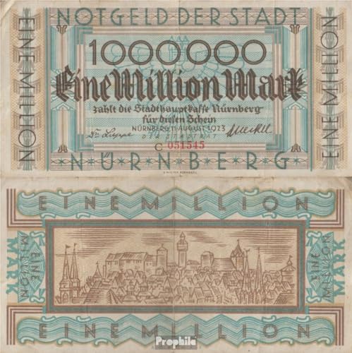 Billet Inflation Nuremberg 1923 authentique de 1 Million Mark Prophila Collection
