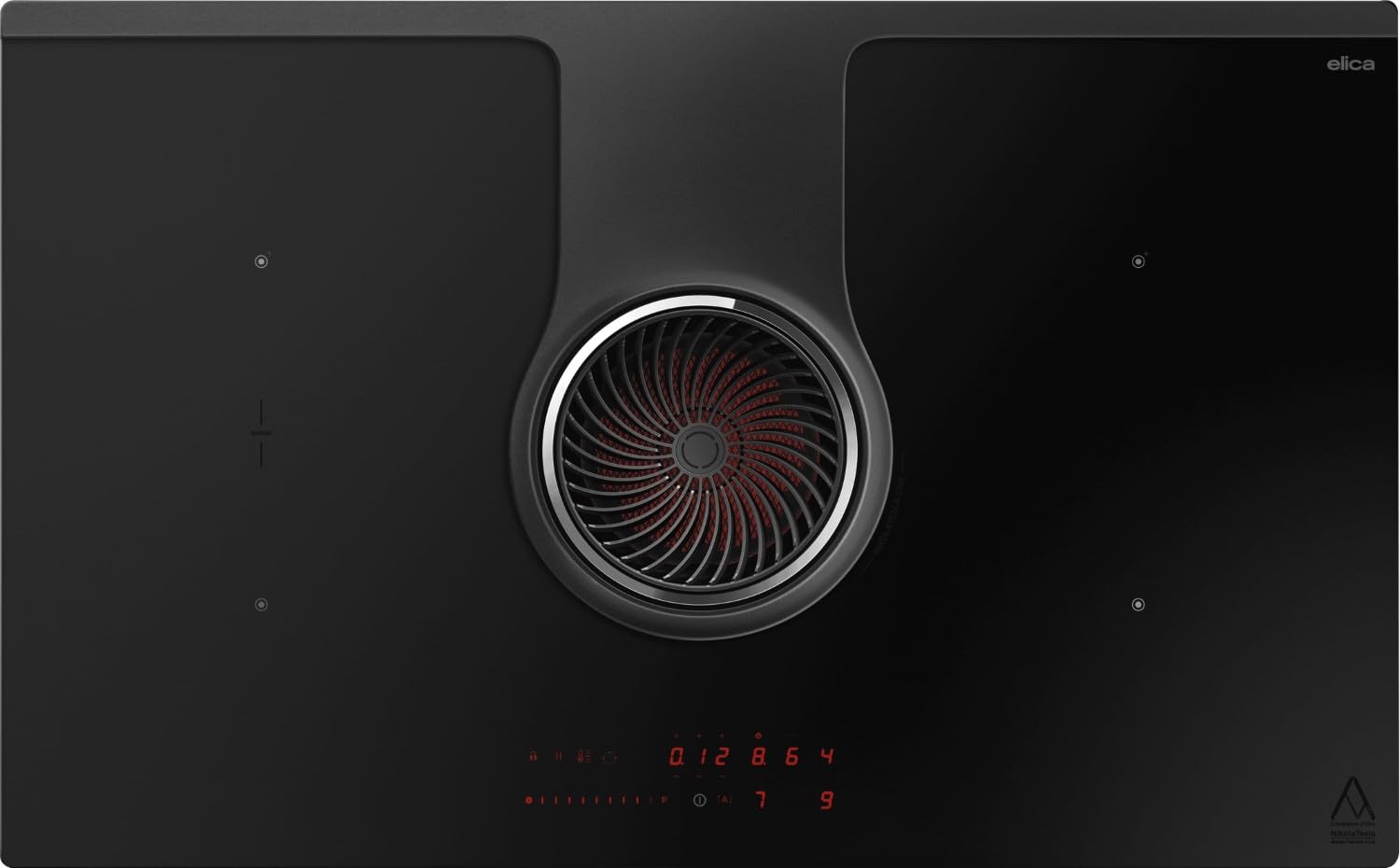 Elica PRF0203698, Piano cottura a induzione con cappa di scarico integrato NIKOLATESLA ONE EVO RAW BR/A/83, Black