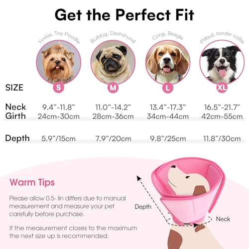 Image of Queenmore Soft Dog Cones for Large Dogs, Comfy Dog Cone for Dogs
