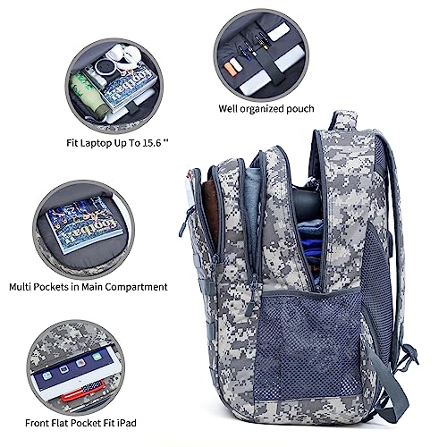 Outdoor Plus Camo Backpack,Military Teen Boys Backpacks For School, Army Bookbag With Usb Charging Port,40L #TOP5
