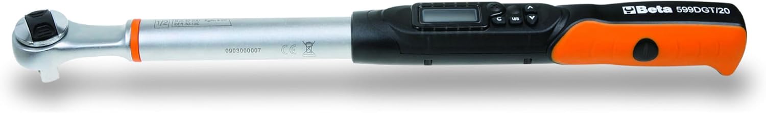 Beta 599 DGT/30 Electronic Torque Wrench, 1/2" Square Drive, 68-340 Nm, Right-Hand (Accuracy: 2%), Left-Hand (Accuracy: 3%)