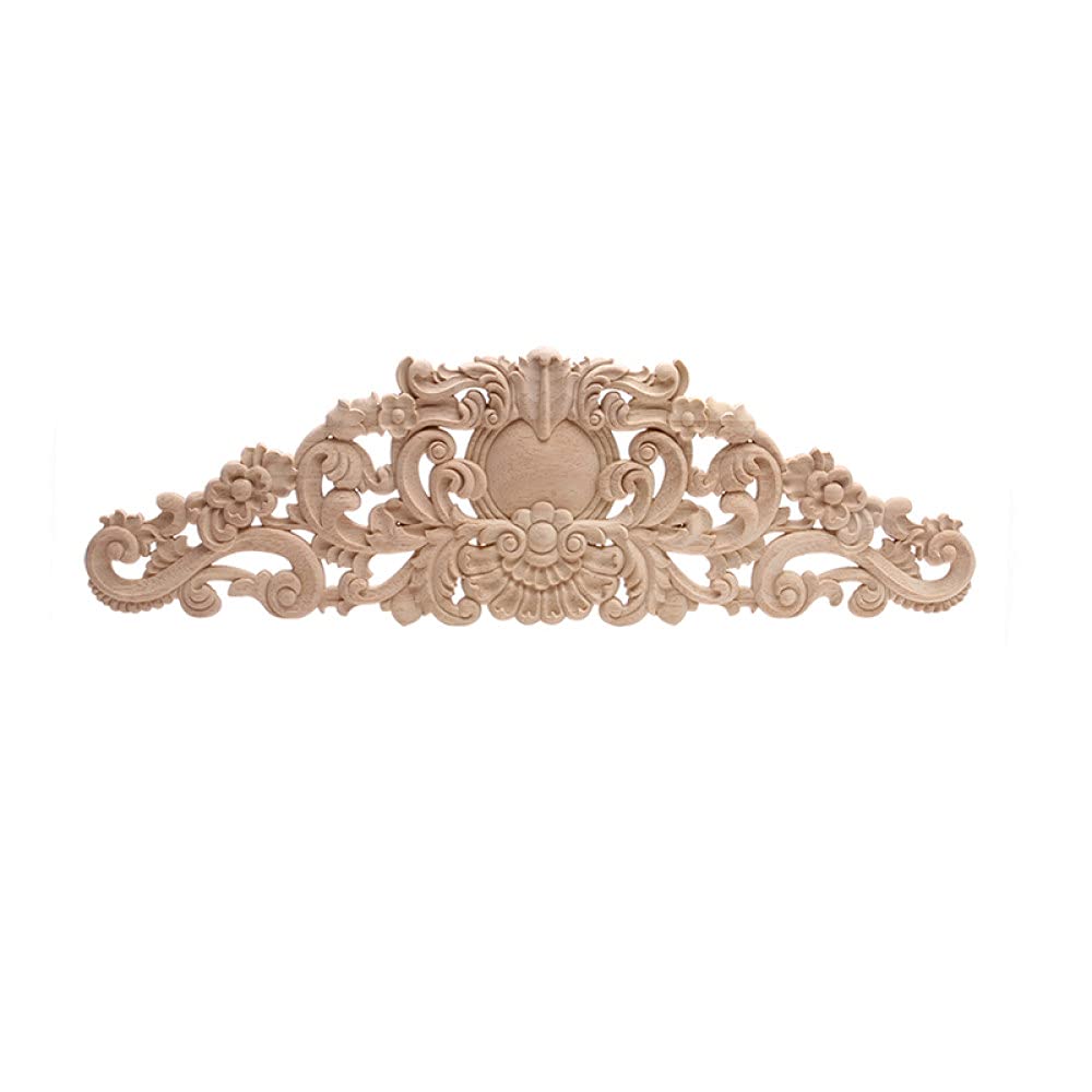Applique en bois massif sculpté style européen pour linteau de porte C182