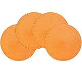 POQGLFT Round Braided Placemats Set of 4 Table Mats for Kitchen Tables Woven Washable Non-Slip Place Mats 15 Inch for Parties Christmas (Orange, 4)