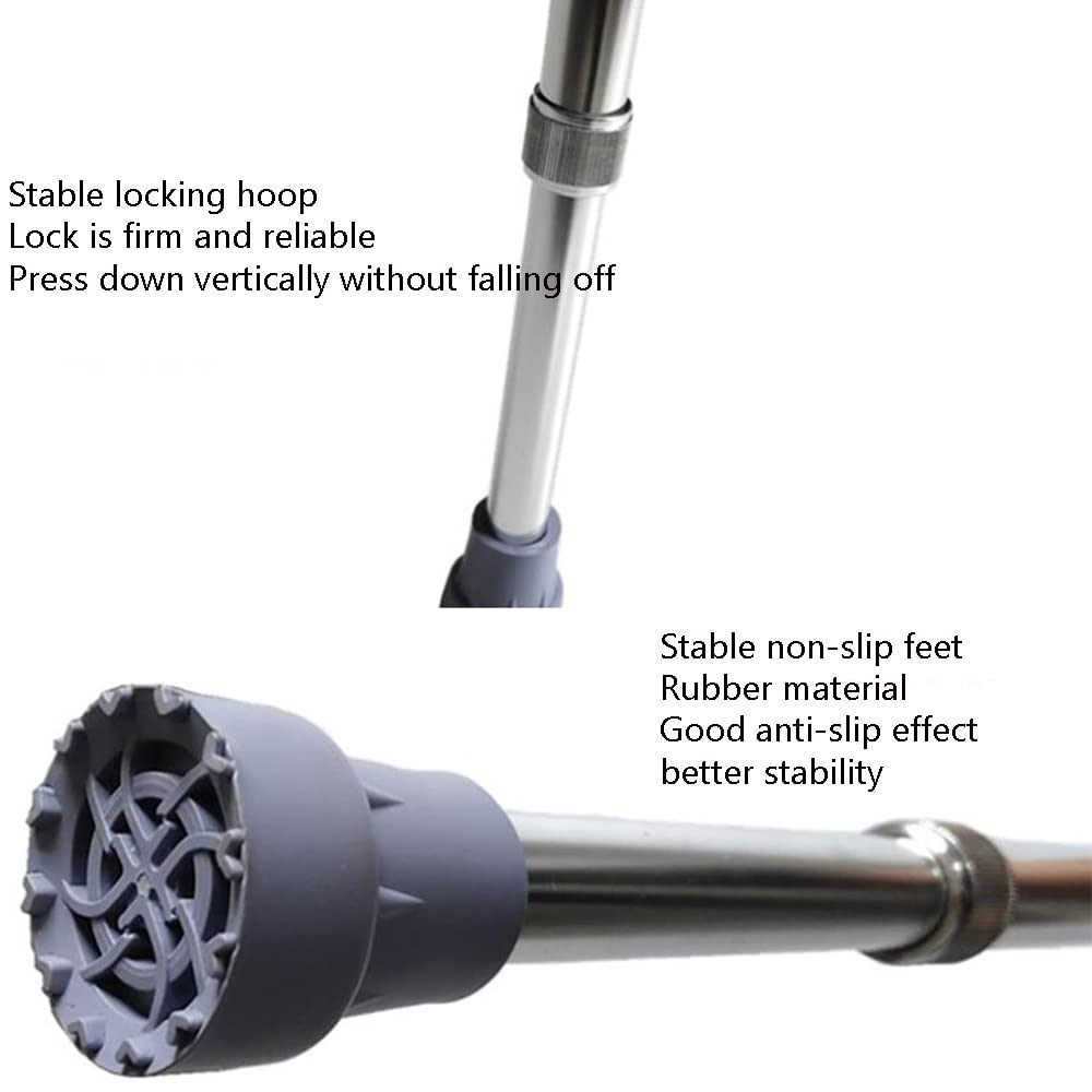 Bastón Plegable con muletas de Codo, muletas telescópicas para antebrazo, Altura Ajustable, puño ergonómico, Aluminio, Ligero (Color: Azul)