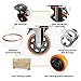 6 Inch Caster Wheels, Casters Set of 4, Heavy Duty Casters with Brake 3000 Lbs, Locking Industrial Swivel Top Plate Casters Wheels for Furniture and Workbench Cart(Two Hardware Kits Include)