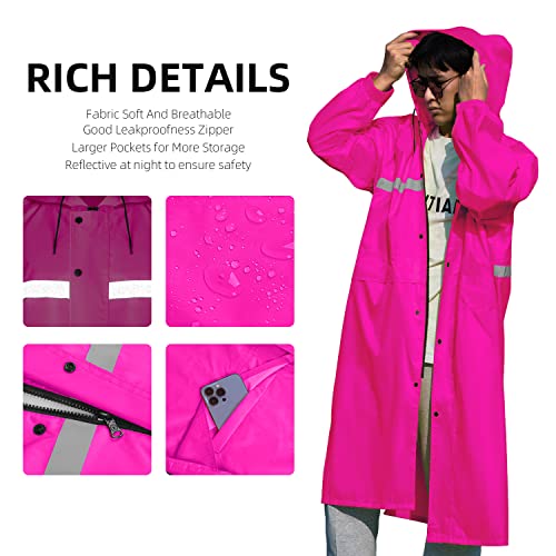 Image of Coralrain Long Hooded Raincoat Safety Waterproof Emergency Rain Jacket Poncho for Men Women Adults