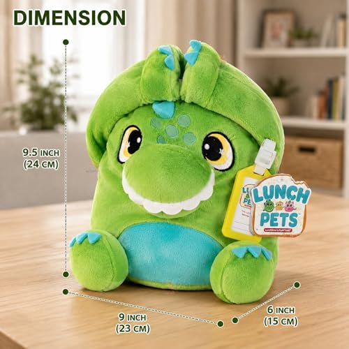 Image of WISHKEY Lunch Box Bags for Kids, Washable Insulated and Spacious Lunch Box Cover with Unique Dino Design, Cute Tiffin Box Bags for Both Boys and Girls from Age- 3 to 8 Years (Pack of 1, Green)