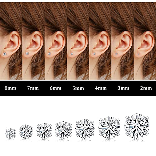 Fansilver Titanium Stud Earrings For Women Men Astm F136 Titanium Earrings Hypoallergenic Cubic Zirconia Flatback Stud Earrings Implant Grade Titanium Earrings Studs For Sensitve Ears 5Mm #TOP1