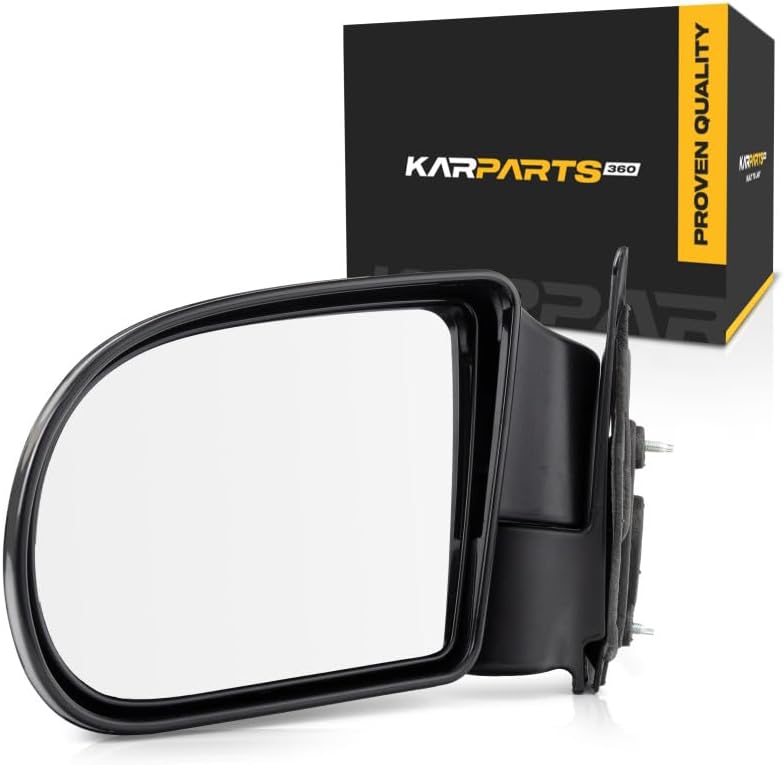 For GMC Sonoma 1998 99 00 01 02 03 2004 Door Mirror Driver Side | Manual | Below Eyeline | Textured | Standard/Extended/Crew Cab | Replacement For 15193316 | GM1320188