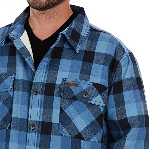 Image of Smith's Workwear Men's Sherpa Lined Cotton Flannel Shirt Jacket