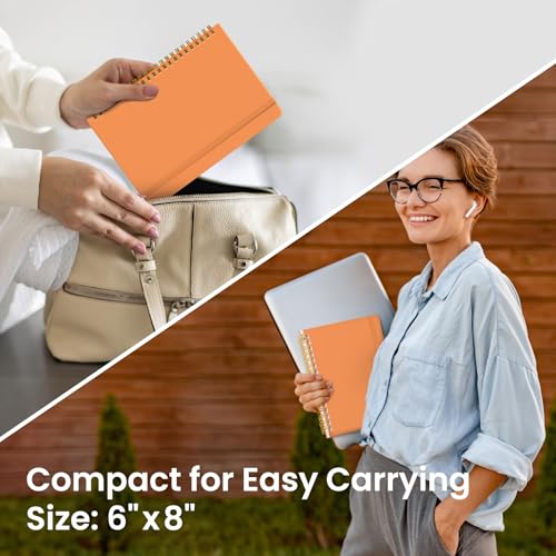 Image of Taja Lined Spiral Journal Notebook for Women & Men, 140 Pages, College Ruled Hardcover Notebook for Work & Note Taking, Journals for Writing, A5(5.7 inch x 7.9 inch) - Bright Orange