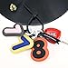 MC Fashion 0-9 Lucky Number PU Leather Keychain Holder, Fashionable & Versatile Bag Accessory Charm (5)