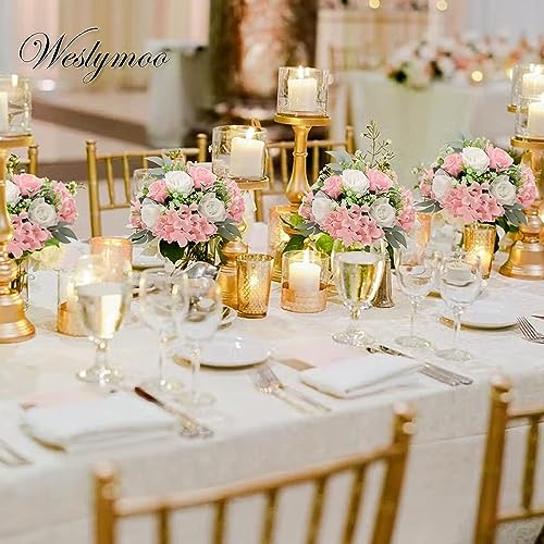 Flores artificiales para centro de mesa de boda y peonías de seda 5