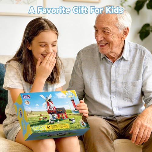 Image of Wise Block 2-in-1 Farm & Lighthouse Building Set, 727 PCS