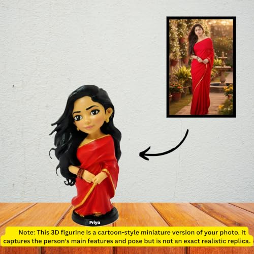 Image of Custom 3D Mini Me Figurine from Photo Personalized Cartoon Style Mini Me Miniature Self Statue, Hand Painted 3D Printed Figurine, Unique Birthday, 4 Inch