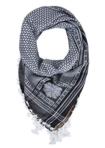Image of Merewill Cotton Shemagh Tactical Desert Wrap Keffiyeh Head Neck Arab Scarf For Men 49 inchx49 inch