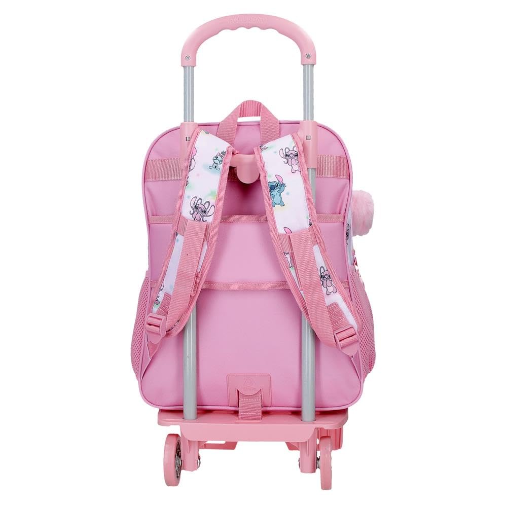 Disney Joumma Stitch You & Me Zaino Scolastico Doppio Scomparto with Malva Trolley 30x40x13 cm Poliestere 15.6L
