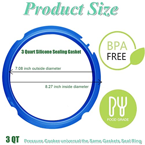 Refined and 

Silicone Sealing Rings for 3-Quart Instant Pot - Replacement Gaskets in 3 Colors