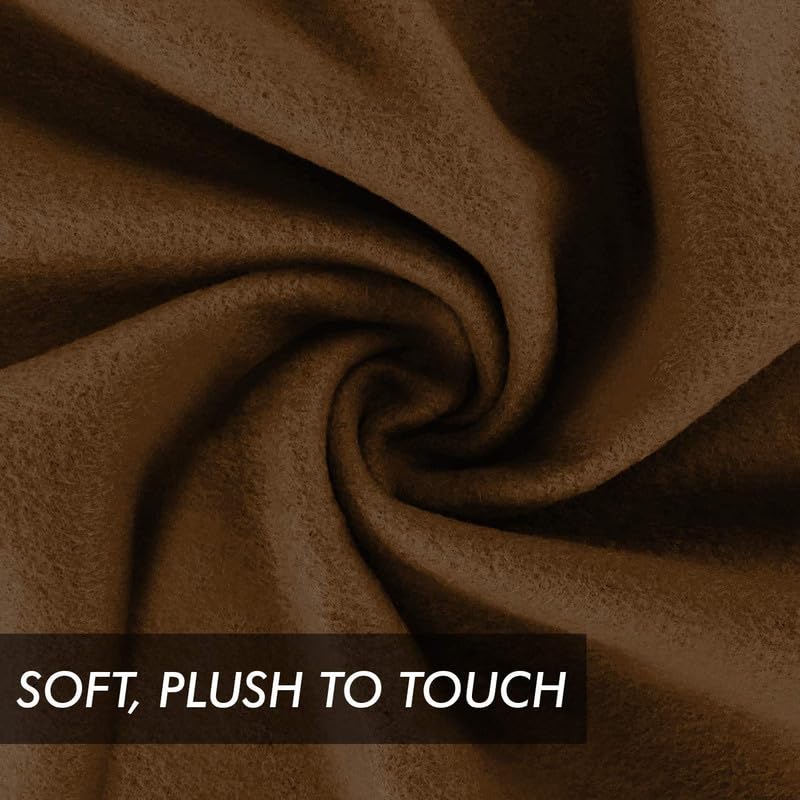 Image of 220 GSM Polar Fleece Double Bed Lightweight Plain Blanket for All Season Travel & Camping, 90x90Inch, Coffee