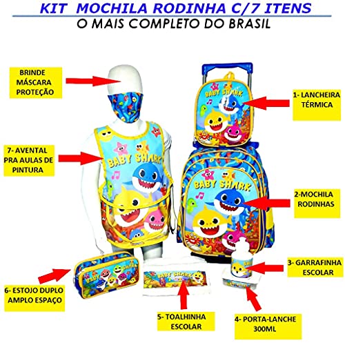 MOCHILA RODINHAS ESCOLAR INFANTIL GIRLS C/3 PÇS CRIANÇAS MENINAS LINDA