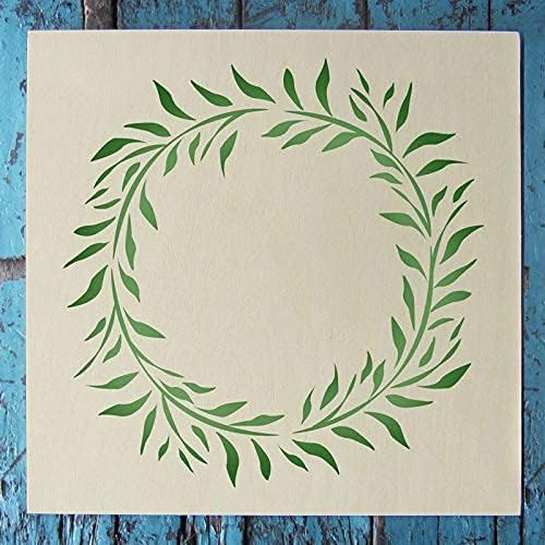 Miniatura 2 de Stencil1 Plantilla de corona de eucalipto, regalo simple y rústico para jardín natural, pequeño para exteriores, ideal para vacaciones de invierno y