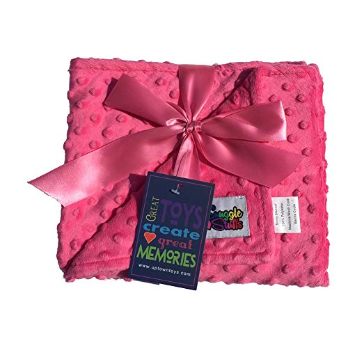 Reversible Unisex Children's Soft Baby Blanket Minky Dot - (Hot Pink)
