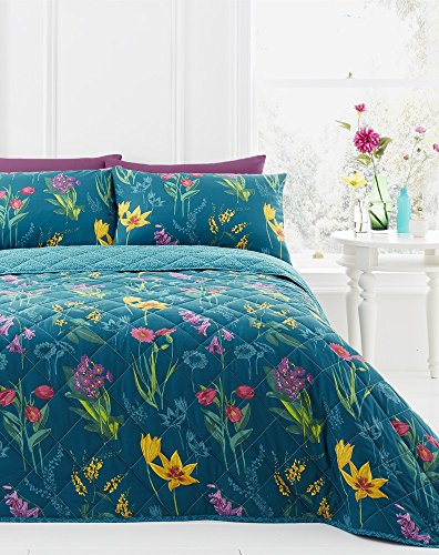 Dreams & Drapes - Ingrid - Easy Care Duvet Cover Set -3 pieces, Super King, Teal - Image 3