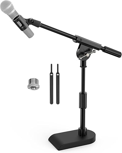 TONOR Soporte de micrófono de escritorio ajustable para Blue Yeti, base pesada con embrague giratorio, brazo con adaptador de 38 pulgadas y 58