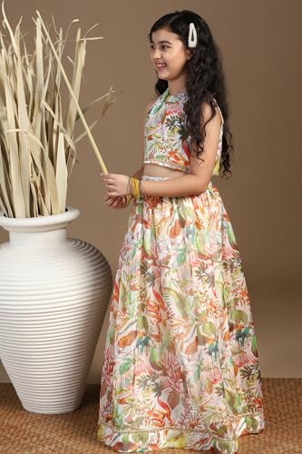 Image of Fashion Dream Girl's Silk Blend Readymade Lehenga Choli Set |Lehenga Choli for Girls|Ethnic Wear|Kids Lehenga