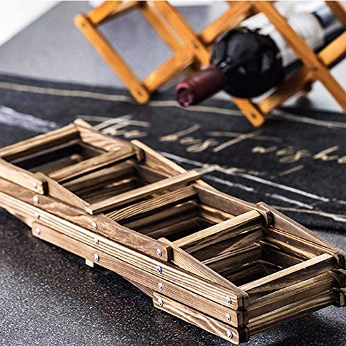 Casier à vin en bois pliable pour 10 bouteilles et verres - 3