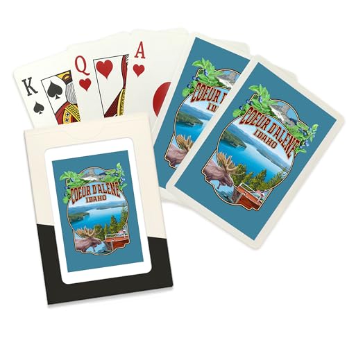 Lantern Press Baraja de Póker Coeur d'Alene Idaho 52 Cartas
