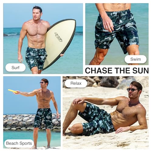 Image of Kanu Surf Men's Big Viper Extended Size Stripe Swim Trunk