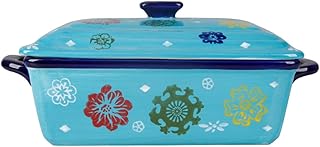 OISII Ensemble de moules de cuisson ovales résistants à la chaleur avec poignée et couvercle