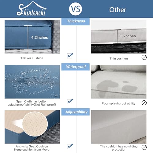 image for Shintenchi 5 Pieces Outdoor Patio Furniture Sets, Patio Sectional Sofa