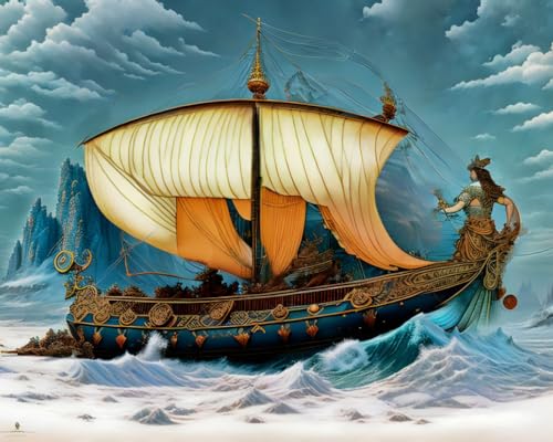 Affiches sur toile de salon Bateau dans la tempête format 58x90cm