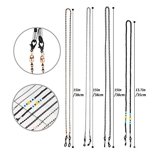 Hifot Cordino per Occhiali 4 Pezzi, Catena Corda